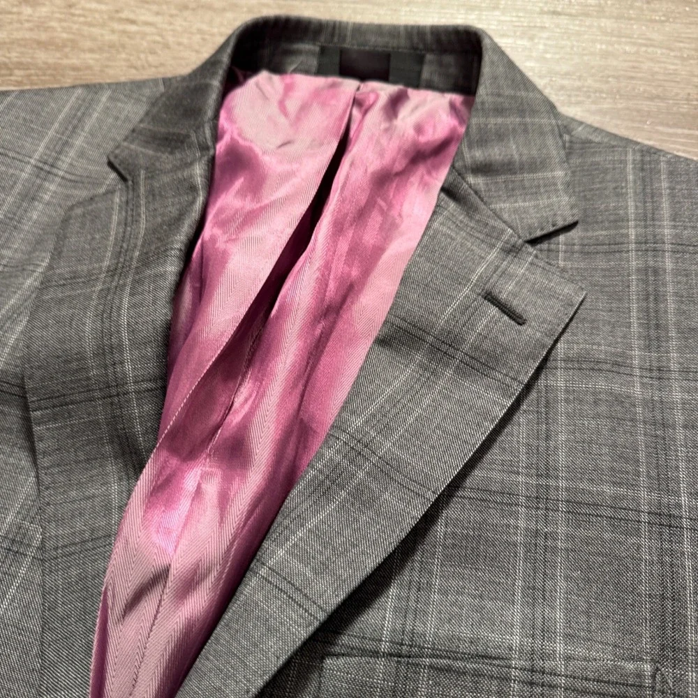 Zanetti Porto Blazer Men 42S Gray Plaid Wool Lanificio Di Biella Luxury Coat